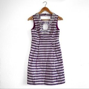 Nanette Lepore beaded pleated sheath dress size